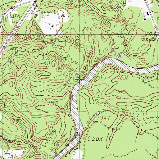 Topographic Map of Boggy Creek, TX