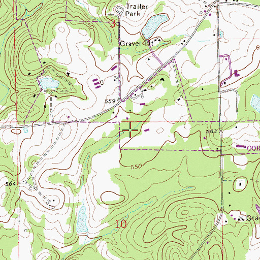 Topographic Map of Duggar Farms, AL