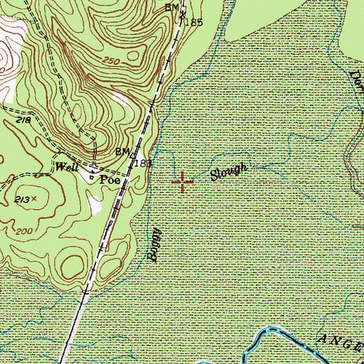 Topographic Map of Boggy Slough, TX