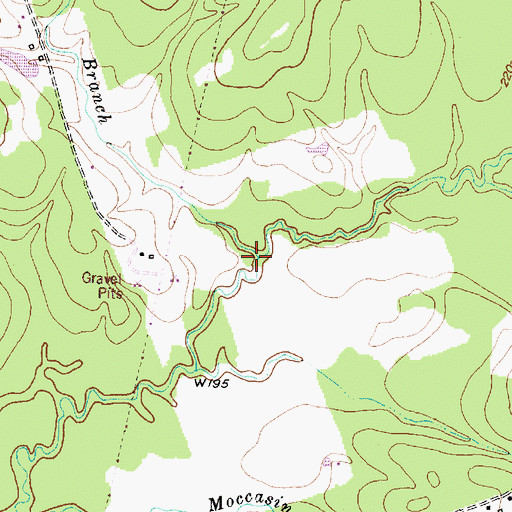 Topographic Map of Boiler Spring Branch, TX