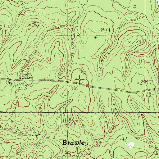 Topographic Map of Boles Field, TX