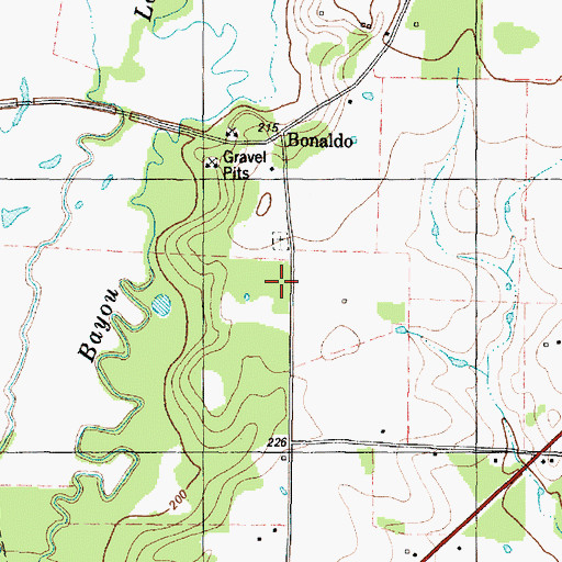Topographic Map of Bonaldo Church, TX