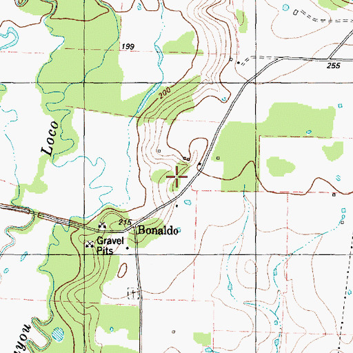 Topographic Map of Bonaldo Church, TX