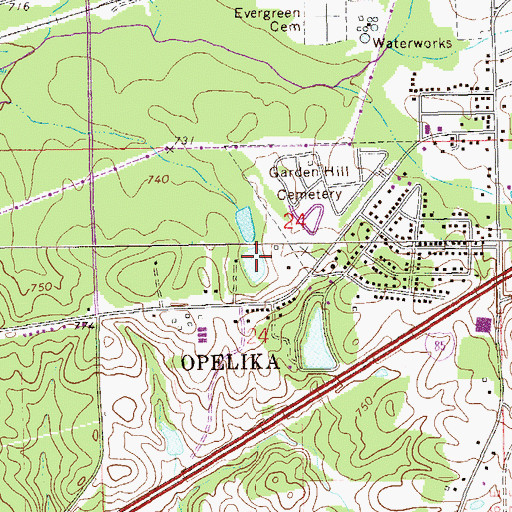 Topographic Map of Dukes Pond, AL