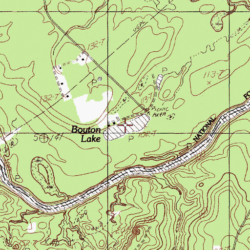 Topographic Map of Bouton Lake, TX