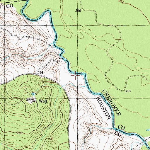 Topographic Map of Bowdenheimer Creek, TX