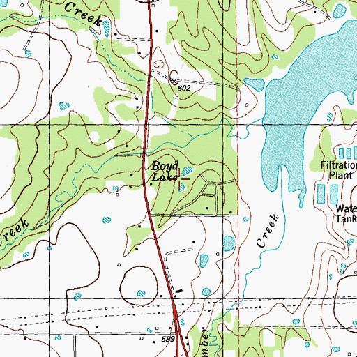 Topographic Map of Boyd Lake, TX