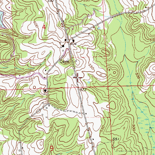Topographic Map of Dupree Cemetery, AL