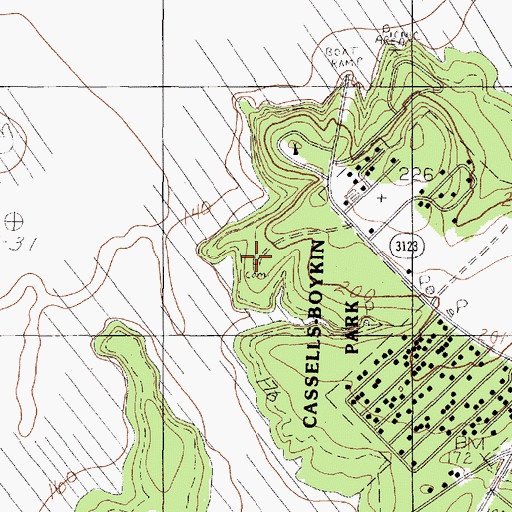 Topographic Map of Boykin Cemetery, TX