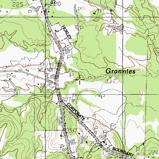 Topographic Map of Brawley Creek, TX