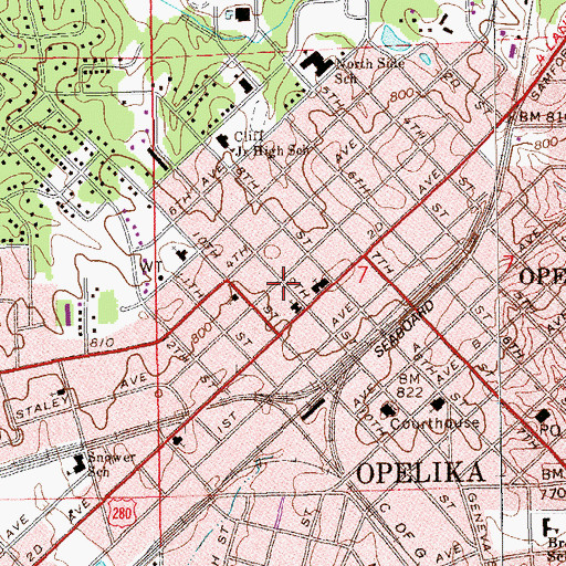 Topographic Map of East Alabama Hospital (historical), AL