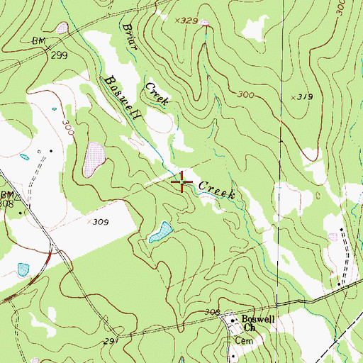 Topographic Map of Briar Creek, TX