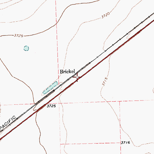 Topographic Map of Brickel, TX