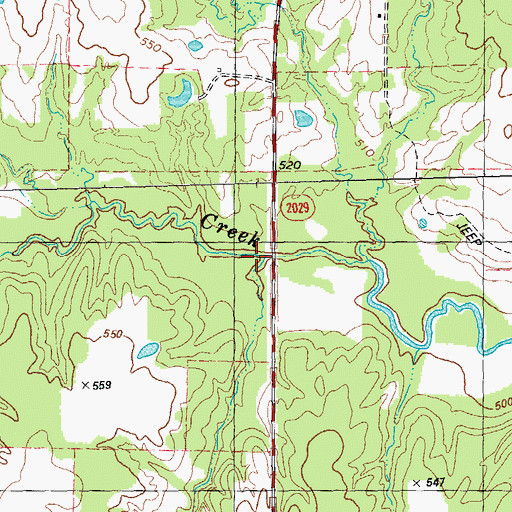 Topographic Map of Briscoe Branch, TX
