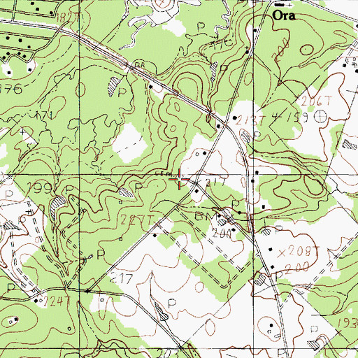 Topographic Map of Brown Cemetery, TX