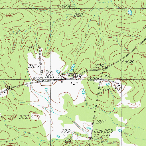 Topographic Map of Browns Chapel, TX