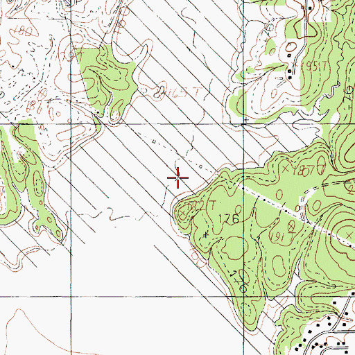 Topographic Map of Brush Creek, TX