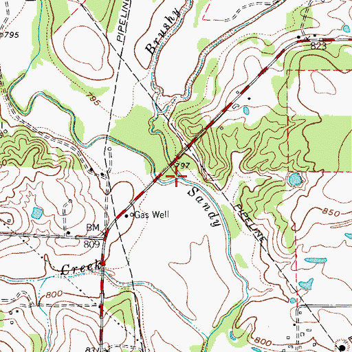 Topographic Map of Brushy Creek, TX