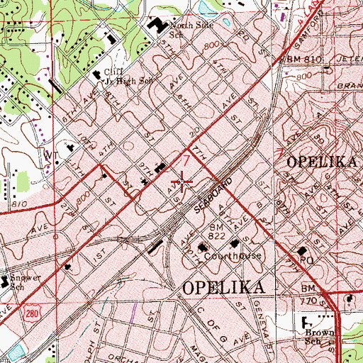 Topographic Map of Emanuel Episcopal Church, AL