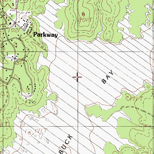 Topographic Map of Buck Branch, TX