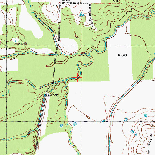 Topographic Map of Bullard Creek, TX