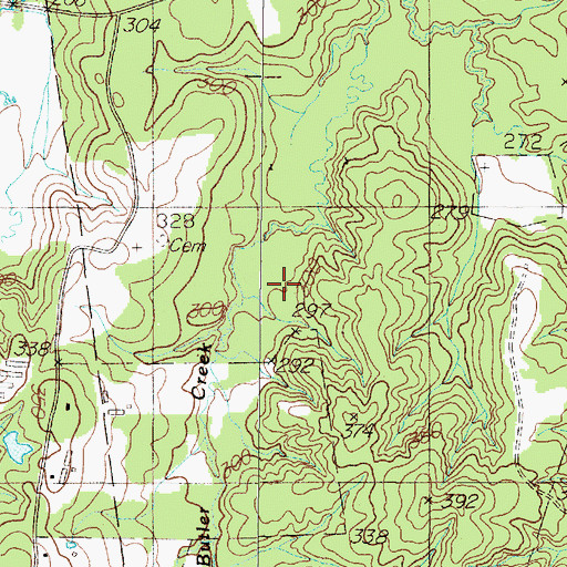 Topographic Map of Butler Creek, TX