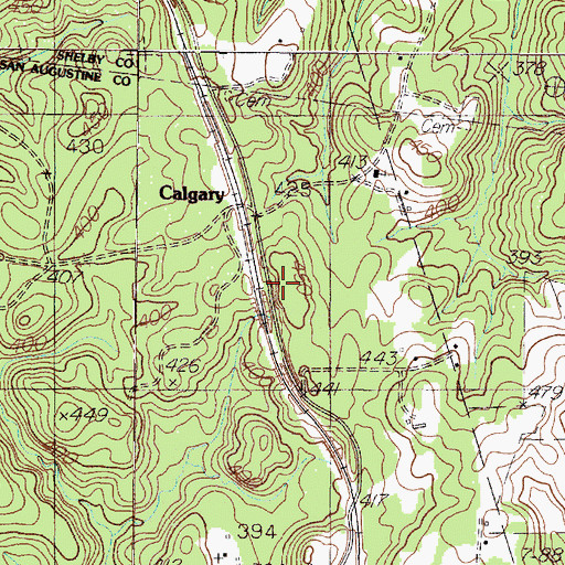 Topographic Map of Calgary, TX