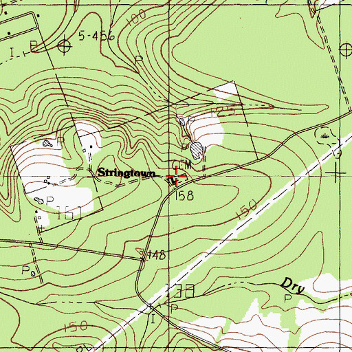 Topographic Map of Calvary Church, TX