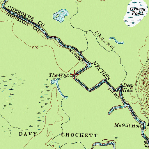 Topographic Map of Camp Creek, TX