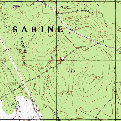 Topographic Map of Camp Springs Church, TX