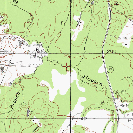 Topographic Map of Caney Branch, TX