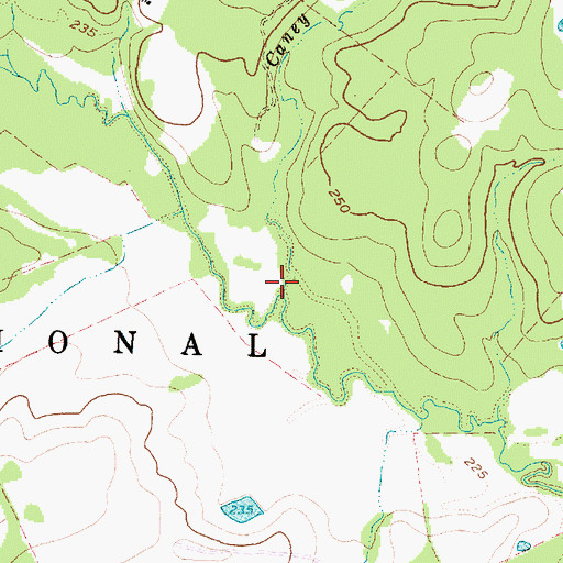 Topographic Map of Caney Creek, TX
