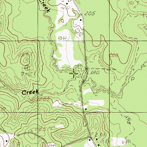 Topographic Map of Caney Creek, TX