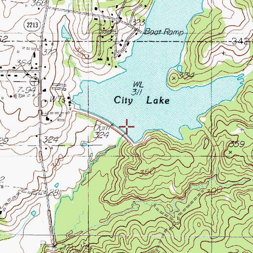 Topographic Map of Caney Creek, TX