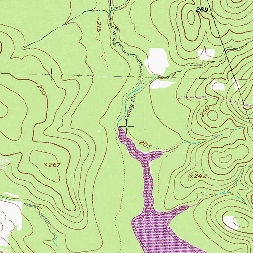 Topographic Map of Caney Creek, TX