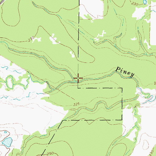 Topographic Map of Caney Creek, TX