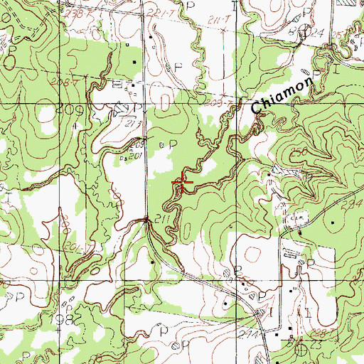 Topographic Map of Caney Creek, TX