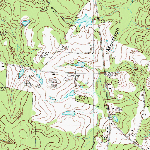 Topographic Map of Cannon Cemetery, TX