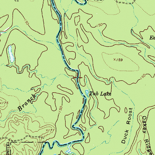 Topographic Map of Carlton Branch, TX