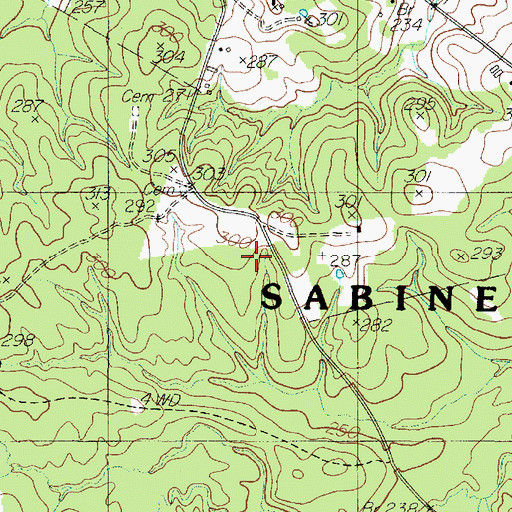 Topographic Map of Carrent Church, TX