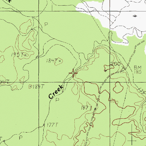 Topographic Map of Carroll Creek, TX