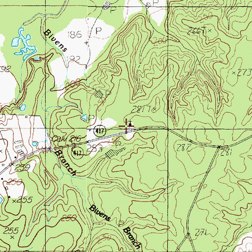 Topographic Map of Carrolltown Church, TX