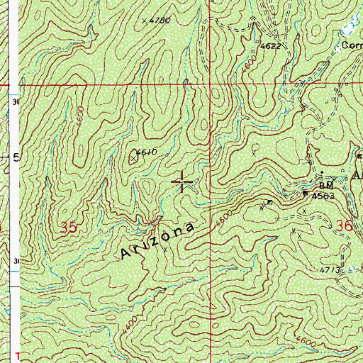 Topographic Map of Williamson Canyon, AZ