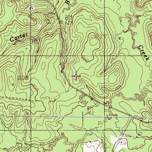 Topographic Map of Carter Cemetery, TX