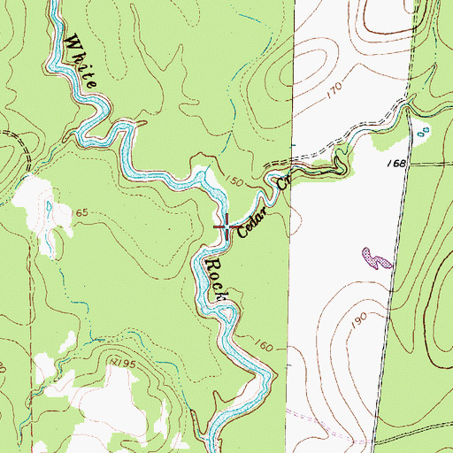 Topographic Map of Cedar Creek, TX