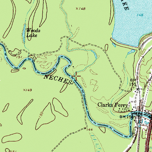 Topographic Map of Cedar Creek, TX
