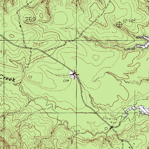 Topographic Map of Cedar Grove Church, TX