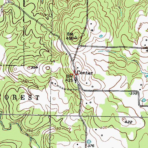 Topographic Map of Center, TX