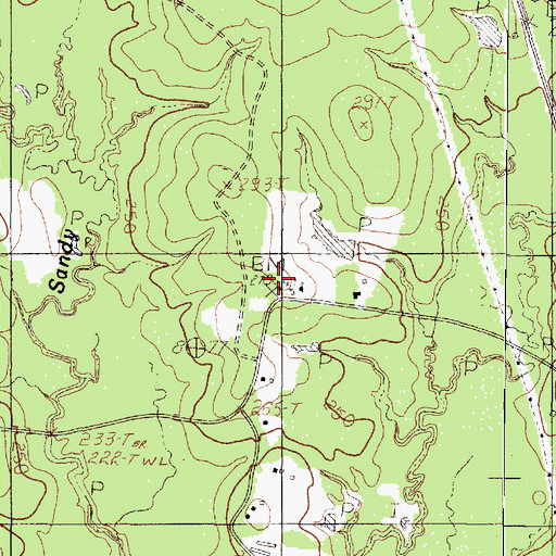 Topographic Map of Centerview Cemetery, TX