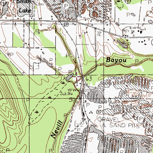 Topographic Map of Cherry Creek, TX
